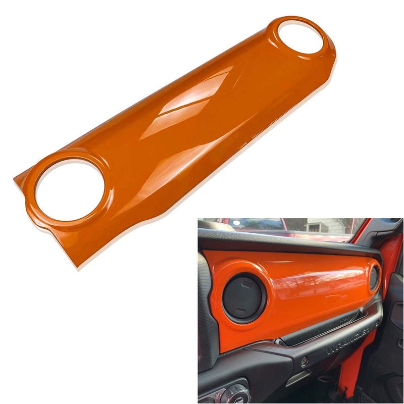 Bolaxin ABS Center Console Panel Dashboard Cover Compatible with Jeep Wrangler JL 2018-2023/ Jeep Gladiator JT 2020-2023 Interior Trim Decor for Jeep Accessories (Orange) - Image 2